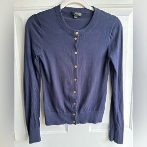 J.Crew Classic Women's Navy Cardigan Sweater w Gold Buttons